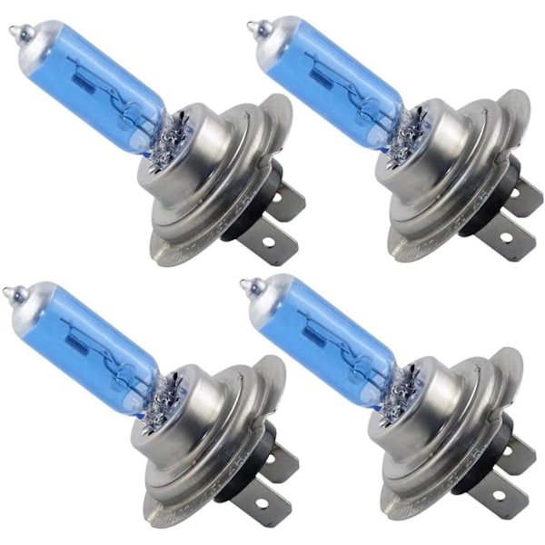 4 st H7 strålkastarlampor, 12V/100W xenon gas halogenstrålkastare, ljus H7 strålkastarlampa för helljus eller halvljusbelysning i bilstrålkastare