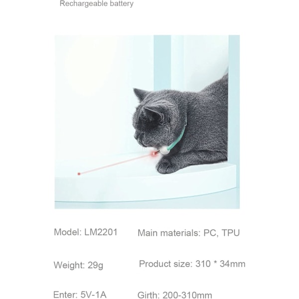 Intelligent laser katt teaser halsbånd laser katt teaser leker kjæledyrutstyr