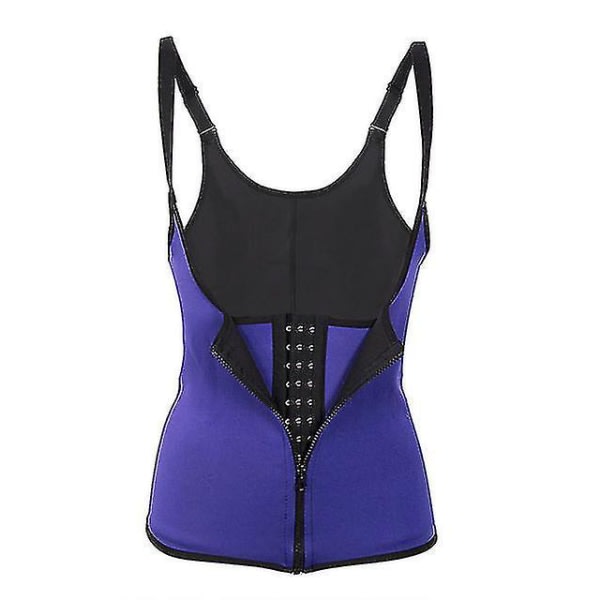 3 Clip&1 Zip 6 Steel Boned Waist Trainer Sports Training Body Shaper Tummy Control Purple 4XL