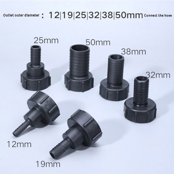 1/2\" till 2\" Vatten IBC Tank Adapter Trädgårdsslang Adapter Krananslutning C