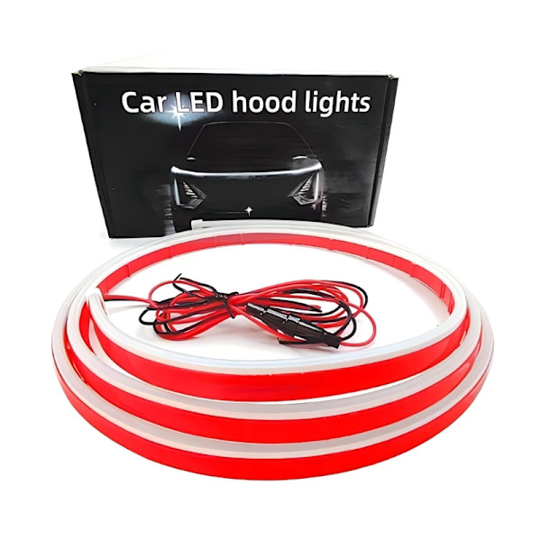 Billampestrimler for biler, dynamiske LED-lys for biler, utvendige fleksible lysstrimler for dagslys dekorative LED-strimler rødt lys Red light 1m