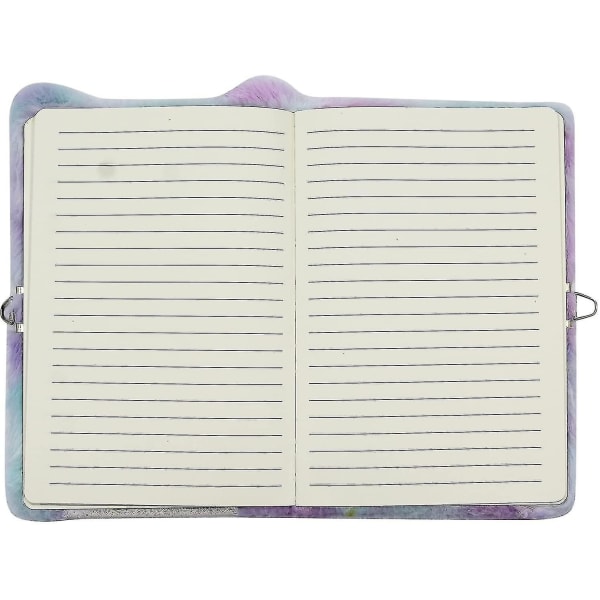 Jenter dagbok med lås og nøkler Søt plysj regnbue enhjørning hemmelig dagbok foret skrivedagbok Notatbok for skolekontoret