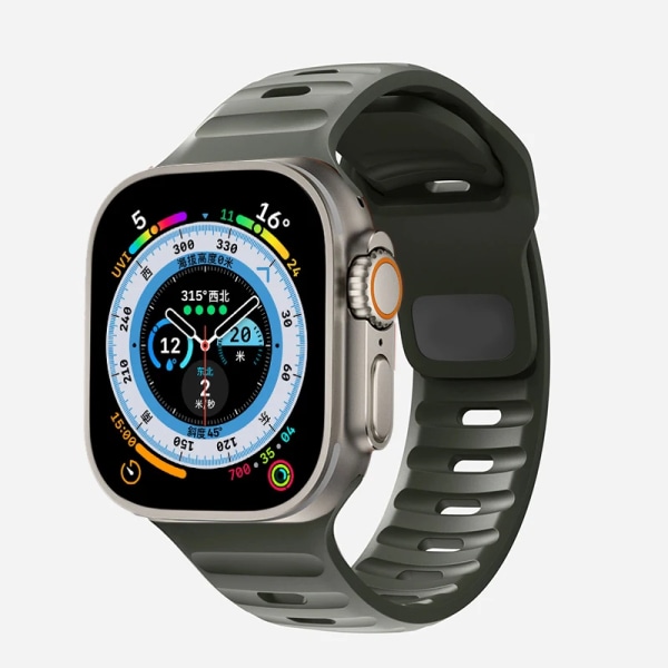 Blød silikone rem til Apple Watch Band Ultra 49mm 44mm 45mm 42mm 41mm 42mm 38mm Sports Watch Band iwatch Serise 8 7 6 5 Armbånd 03-Mørk-nat-grøn 03-Dark-night-green 42mm 44mm 45mm 49mm