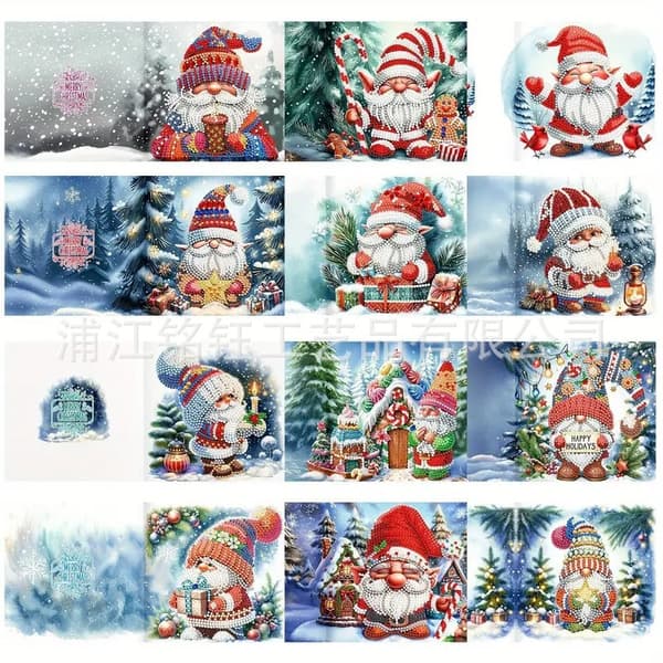 DIY Diamantmaleri Gratulasjonskort Julebursdagsgave 30*15 RH995