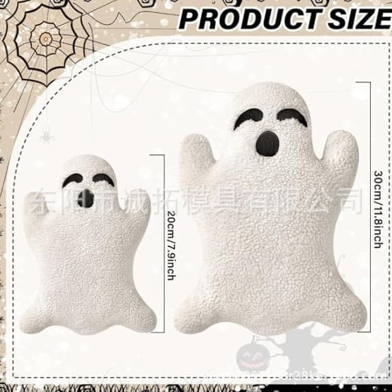 Halloween Spøkelsespute Uvanlig Formpute For Feriefestdekorasjon Pink Ghost Pillow 30cm 20cm