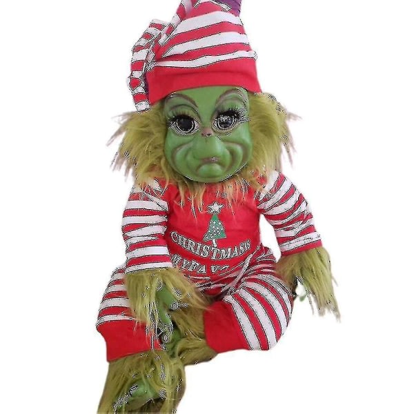 Joulu Grinch Lateksi Pehmo Nalle Reborn Baby Grinch Täytetty Lelut Xmas Lahja