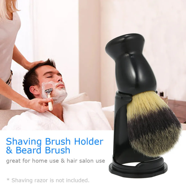 Barberverktøy for menn Våtbarberholder og skjeggbørste