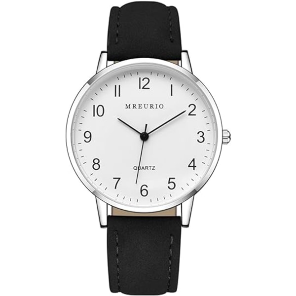 Yksinkertainen casual watch miehille ja naisille, PU- watch, yksinkertainen arabialainen numerokello, helppolukuinen watch