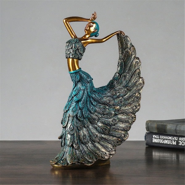 Peacock Dancer -patsaskoristelu Moderni taide Kodinsisustus Makuuhuone Olohuoneen Sisustus Pienet esineet Hylly Patsaskoristelu Veistos 1kpl (B-tyyppi)