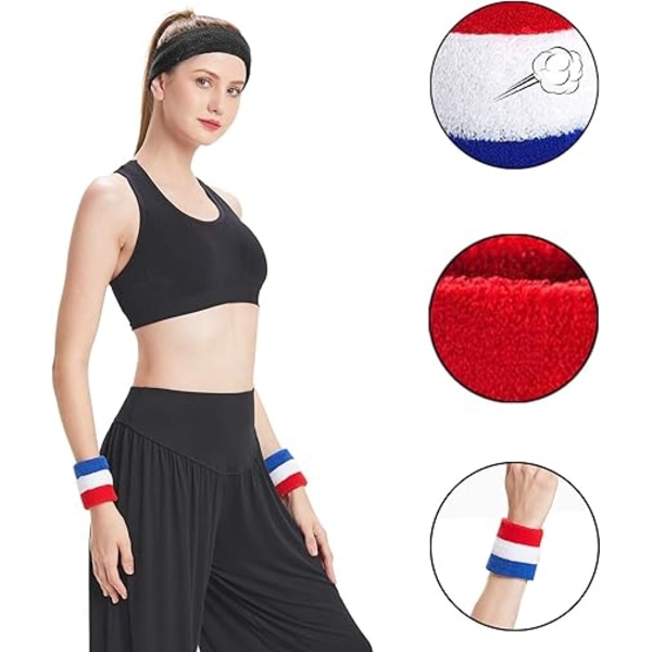 Sports Armbånd Sved Wrist Sweatband til Mænd og Kvinder Terry Klud Wristband Sved til Gym Løbetur Basketball Tennis Træning
