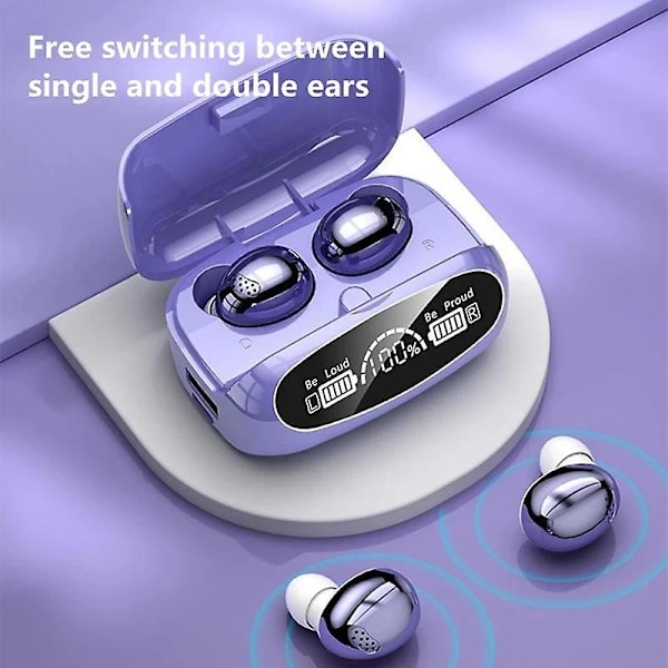M32 Mini Bluetooth 5.1 Hörlurar Tws Trådlösa Hörlurar Med Mic Vattentäta Sport Bluetooth Hörlurar Headset 2000mah (Lila)