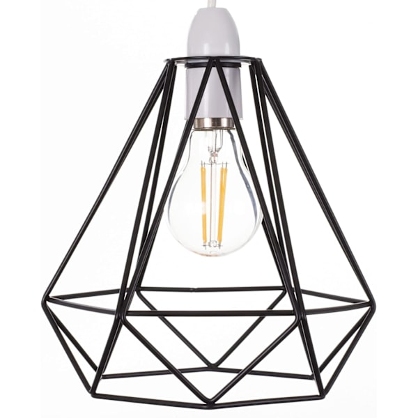Svart taklampe ledning kurv metall kurv anheng belysning taklampe skygge, takmontering lys og industriell stil lys