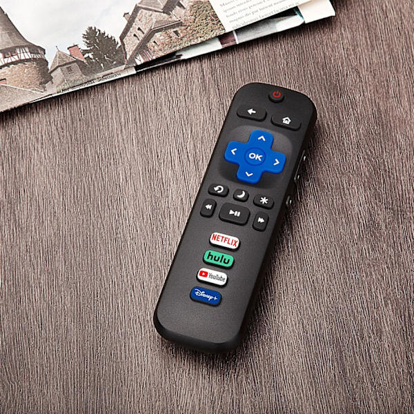 (Pakke med 2) Kun erstatningsfjernkontroll for Roku TV, kompatibel med TCL Roku/Hisense Roku/Onn Roku/Philips Roku Smart-TVer (ikke for Stick og Box)