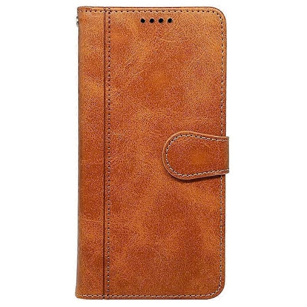 Kompatibel med Nothing Phone (3a) Etui Kalvetekstur Læder Stand Bogstil Telefon Etui - Rød-Perfekt Yellow
