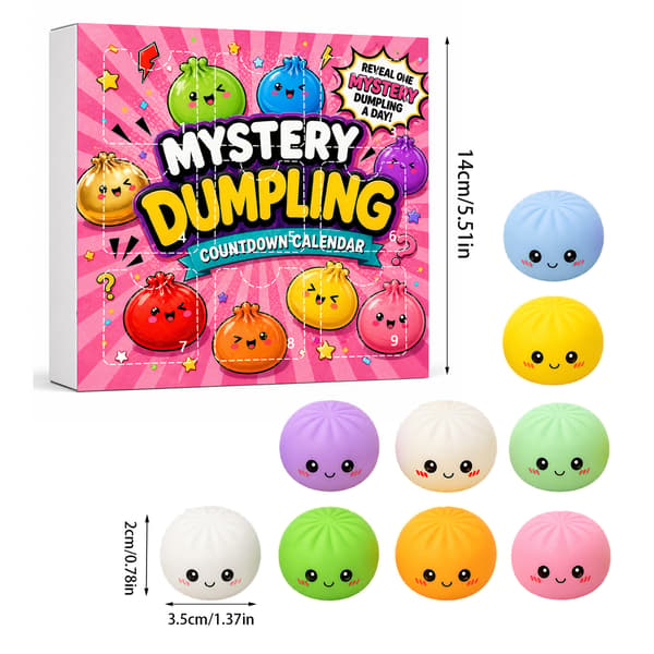 9-delad Mystery Bao Bao Nedräkningskalender – Squishy Simulerad Bulle Klämleksak Blind Box Set GJ863-005