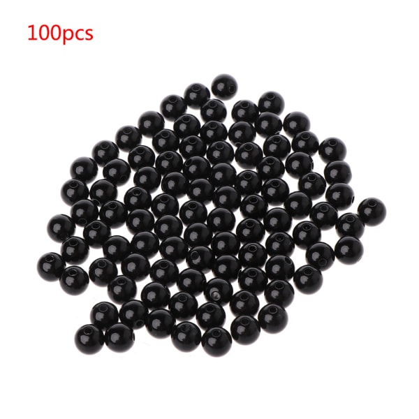 100 stk 3-12 mm sorte dukkeøyne sikkerhets sy perler for DIY bjørn utstoppede leker 0.02 6MM