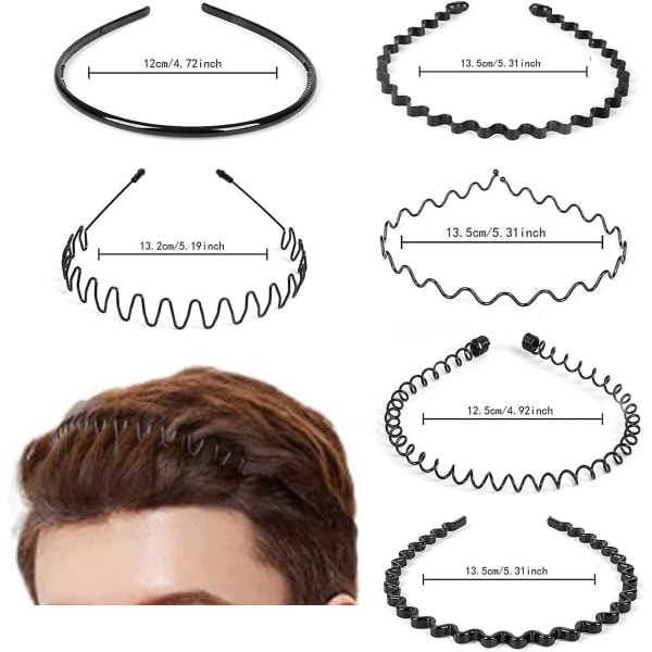 6 stk hårbøyle, metall hårbånd for menn kvinners pannebånd Skjønnhetspleie, unisex