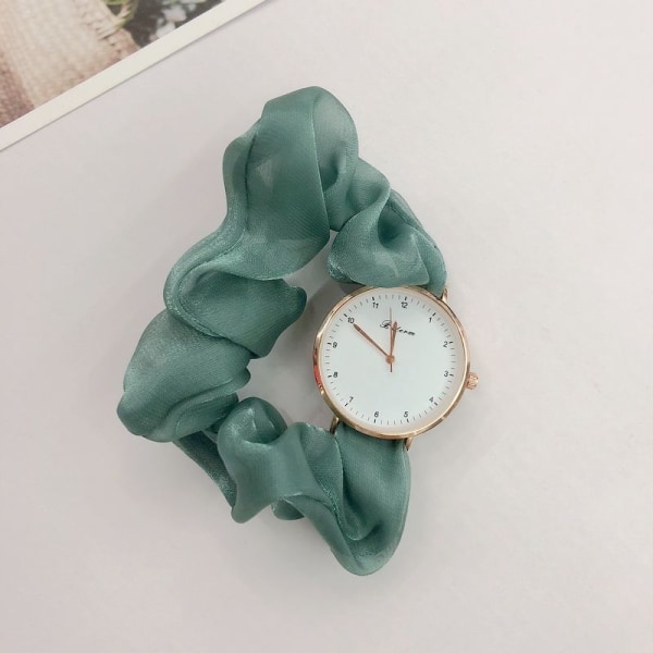 Kreativt digitalt ur med bånd, lille fe, elegant, uden lås （grøn）