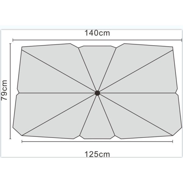 Solskydd för bil, paraplymodell, 140*79cm