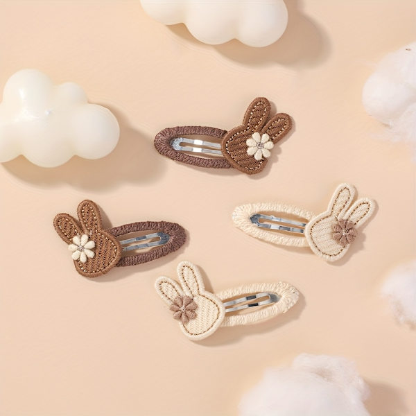 Søde Bjørne Hår Scrunchies - Bløde Plys Elastiske Hårbånd Brown