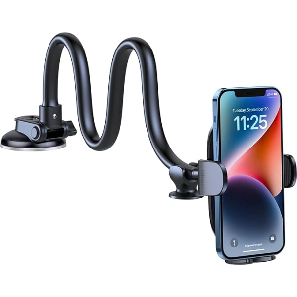 Car Windshield Phone Mount [Gooseneck 13" Long Arm] Car Phone Holder Mount Dashboard W