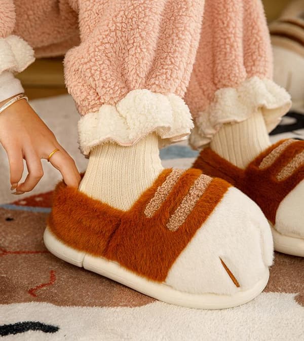 Damkatttofflor, 3D Kattass Tecknade Tofflor Kaffe Coffee 42-43