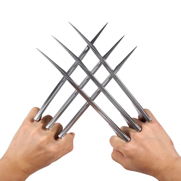 1 par holdbare Wolverine-kløer i plast, ulvepote-klingefigur, cosplay-rekvisitter, legetøj til voksne og børn
