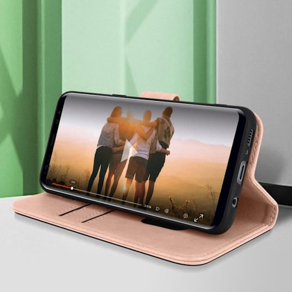 Samsung Galaxy S8 Flip Wallet Fodral med Videostöd Funktion, Rosa