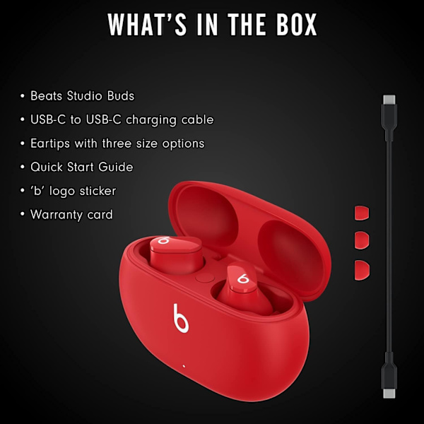 Studio Buds Helt Trådløse Støjreducerende Øretelefoner - Sort (Renoveret) Red