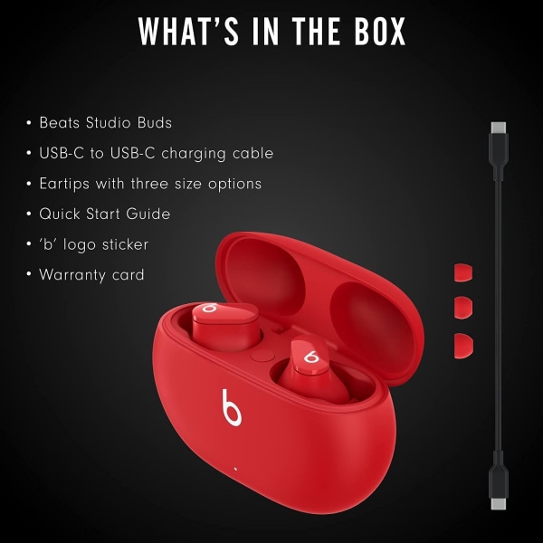 Studio Buds Totally Wireless Noise Cancelling-øretelefoner - sorte (fornyet) Red