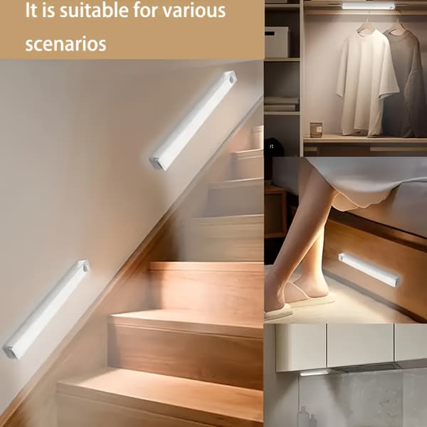 6 stk. smarte bevægelsessensor under skabslamper MAACnetisk installation til garderober skabe hjem Warm Light 6pcs 30cm