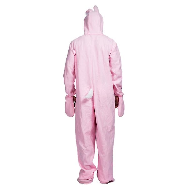 Vaaleanpunainen Kanin Puku Miehille ja Naisille, Eläimen Kokopuku Pyjama Halloweeniin ja Jouluun, Yksikokoinen Kigurumi