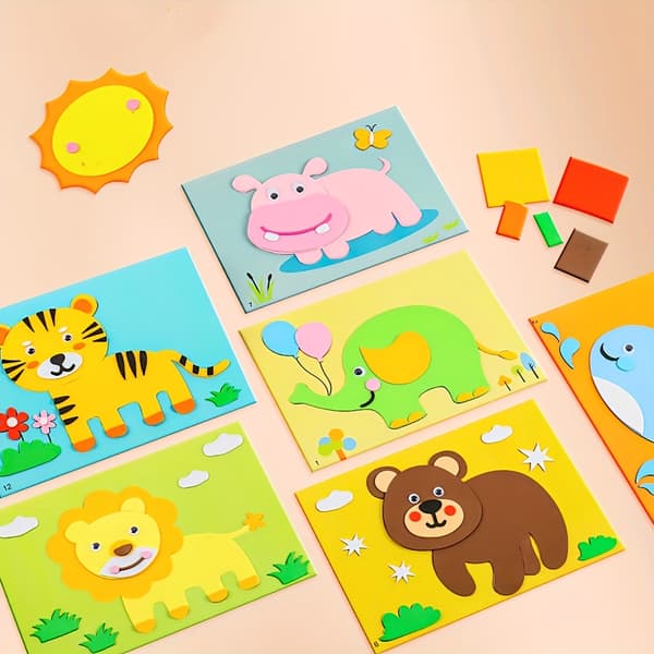 Hårsnoddar med seriefigurer - Set med elastiska hårband Animal B-10 sheets