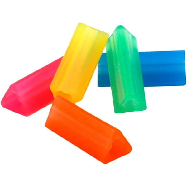 12-pakning Klassiske Trekantede Blyantgrep, Assorterte Sterke Farger, 4,45 cm Lange