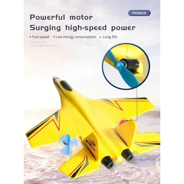Remote-Controlled Drone/Plane with Gyroscope - Model HW33 - Blue or Red - Blå 403000