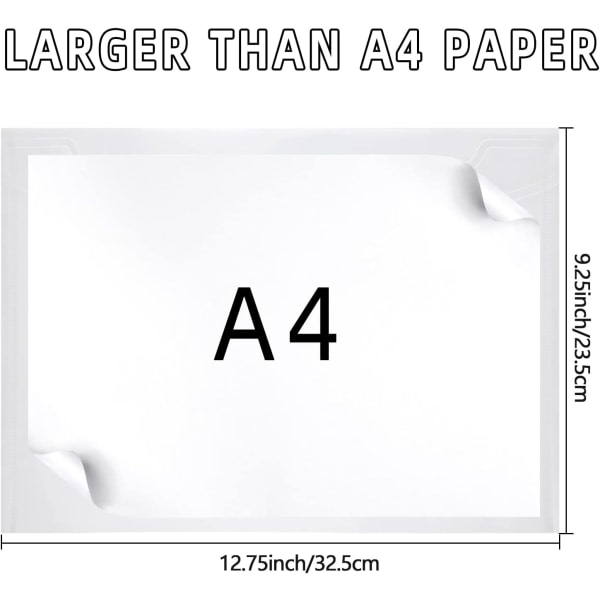 Klare plastlommebøker A4-lommebøker Dokumentmapper for papirarbeid A4-plastkonvoluttlommebok Pakke med 6