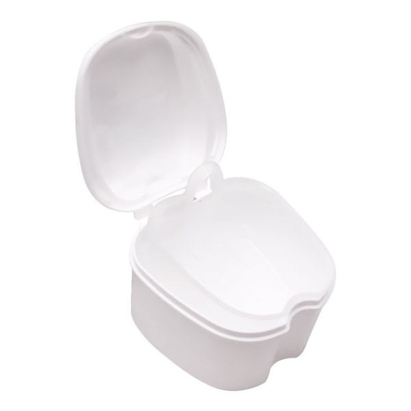 Protese Bath Box Case Dental falske tenner Oppbevaringsboks med hengende nettbeholder Kunstig tannbeholder i plast Tennpleie