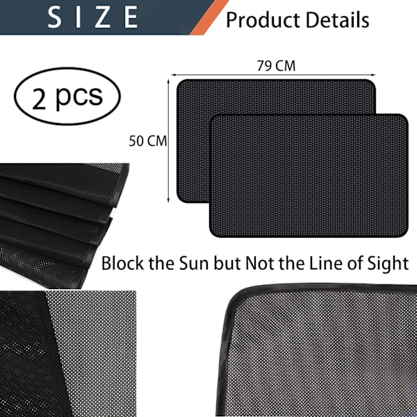 2 kpl magneettisia auton verhoja, auton aurinkosuoja, aurinkosuoja lapsille autoon, universaali sivuikkunoille, UV-suojattu yksityisyyssuoja