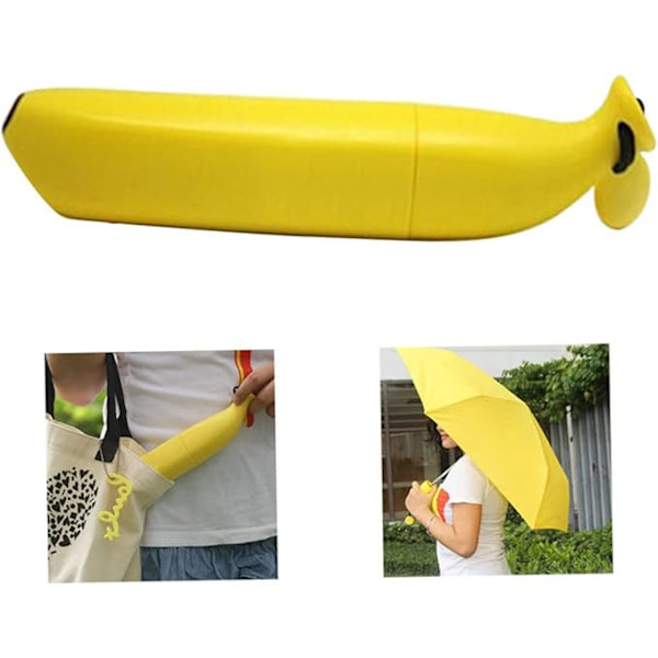 Rejsefoldbar Paraply Børneportable Vindtæt Paraply Tegneserie 3 Foldbar Børneparaply Gul Husholdningsdaglige Behov Regnudstyr 1stk