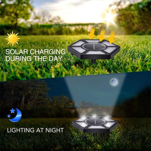LED solcellsdriven vattentät underjordisk gårdsplan trappa trädgård gräsmatta plugg landskapsljus 1pc