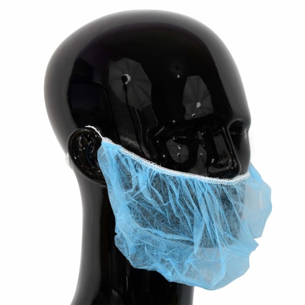 100 x Simply Direct Blue Beard Snoods Engangshygiejne ansigtshårbeskyttelse -