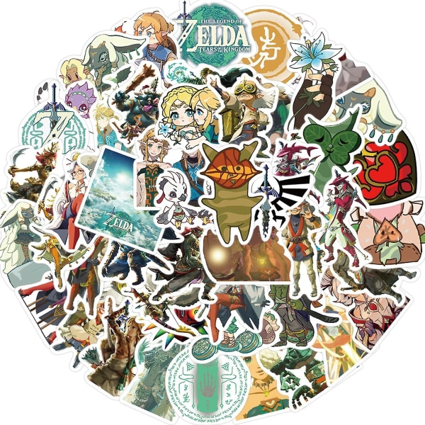 The Legend of Zelda Tears Of The Kingdom Game Stickers, 50st Vinyl Waterproof Stickers För Laptop, Bumper, Skateboard (the Legend) Märke: Minrain