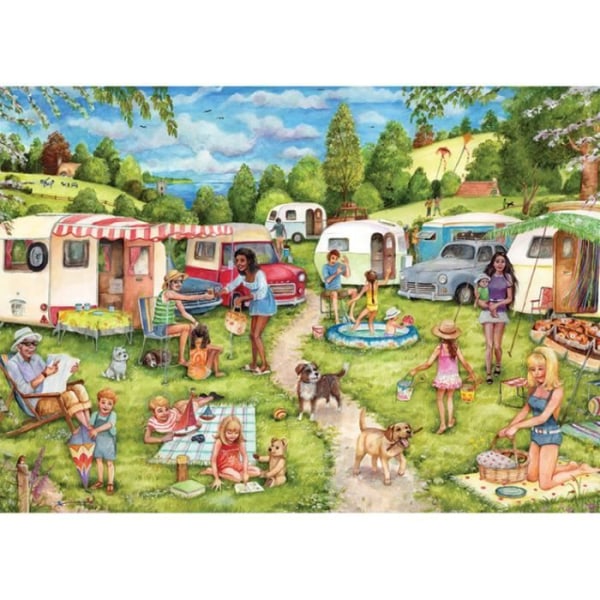 Landskabs- og naturpuslespil - FALCON - Camping og campingvogn - 500 brikker - Grøn, flerfarvet - Blandet