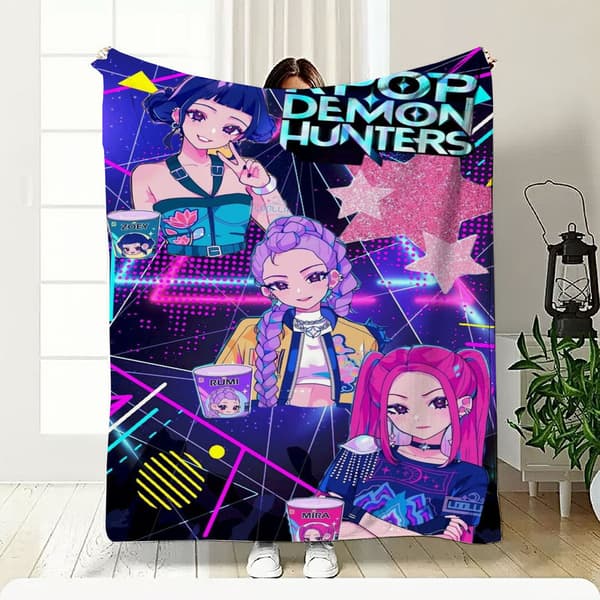 K-Witch Hunters Flanellteppe Hot Sale Digitaltrykk Multifunksjonelt Teppe Soverom Sofateppe A1237 130*150【Student Blanket】