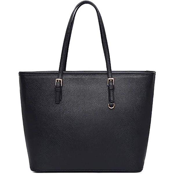 Naisten käsilaukut, musta laukku, iso käsilaukku, naisten olkalaukku,  tyylikäs käsilaukku, laukku säädettävällä vetoketjulla suljettavalla  ostoslokerolla (musta) 7fda | Fyndiq