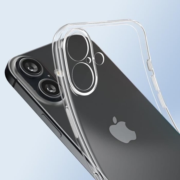 Etui for iPhone 16 Kamera beskyttet Anti-fuktighet Transparent Transparent