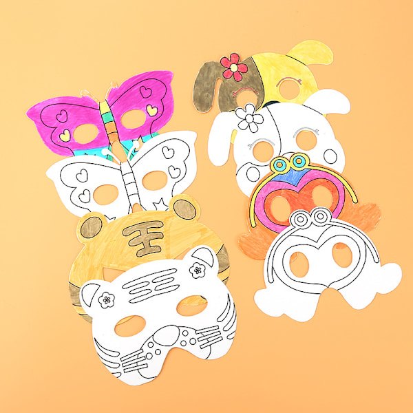 Børns maske dyremaske tom malemask Halloween jul fødselsdag sceneoptræden temafest karneval 20 stykker med duplikater 2pcs