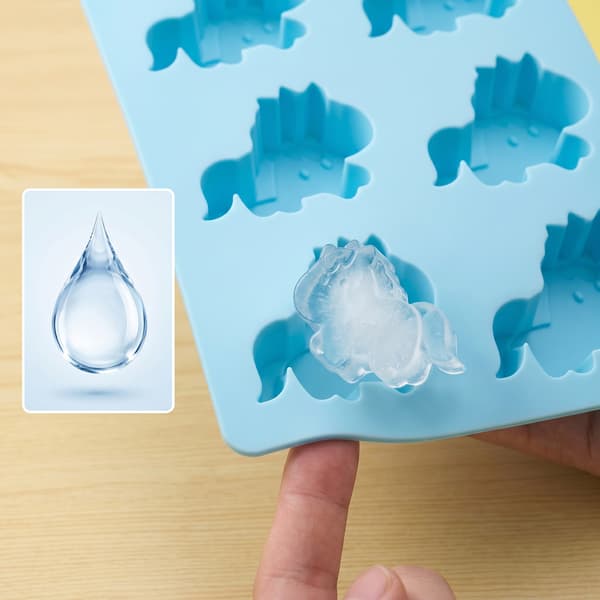 Isbitbrett i matkvalitets silikon formet som en ponni, 6 Silicone baking mold - light blue 14*10.5*2cm