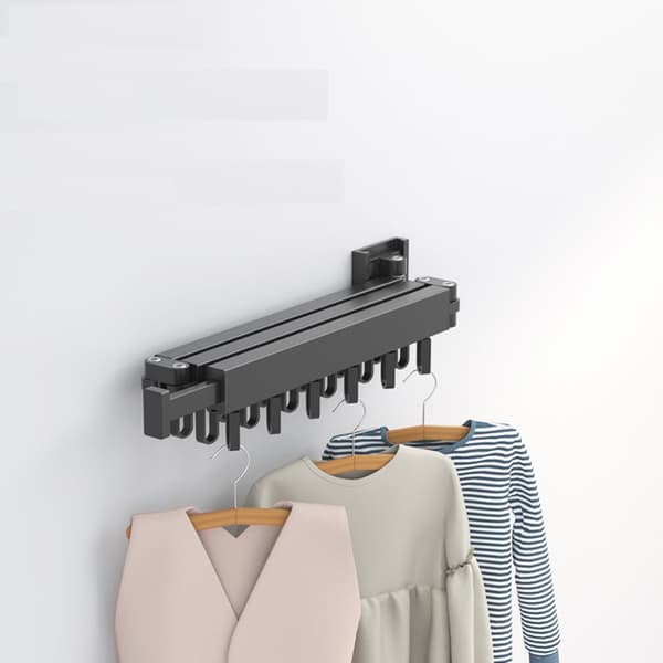Foldbart tøjstativ Foldbart tøjstativ SORT 2 STÆNGER Sort Black 2 Rod