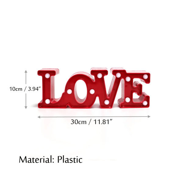 Äitienpäivä - LED-valo love love punainen merkki love red patch 30cm*10cm*4cm